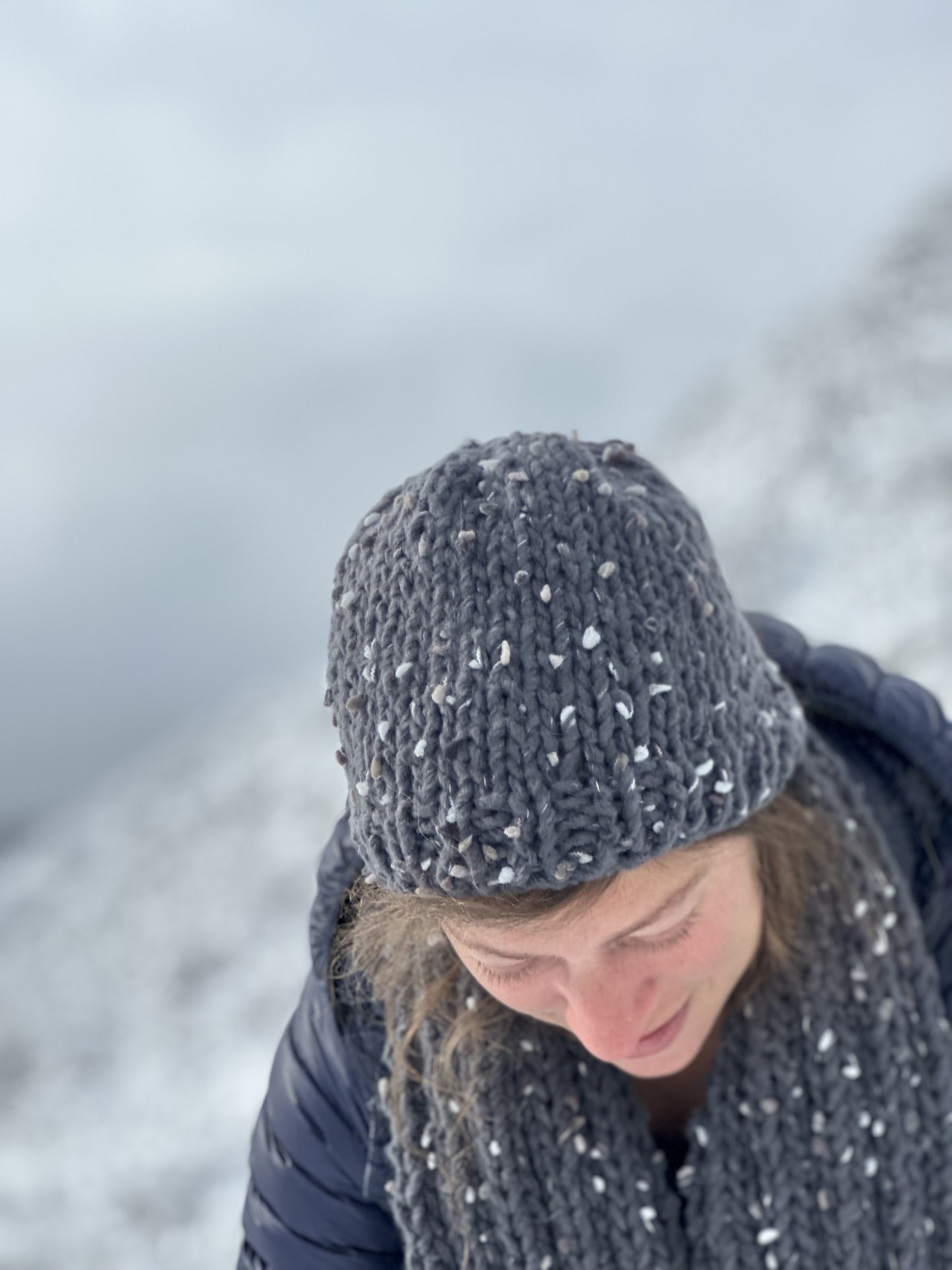 Hand Knit Hat and Infinity Scarf Set