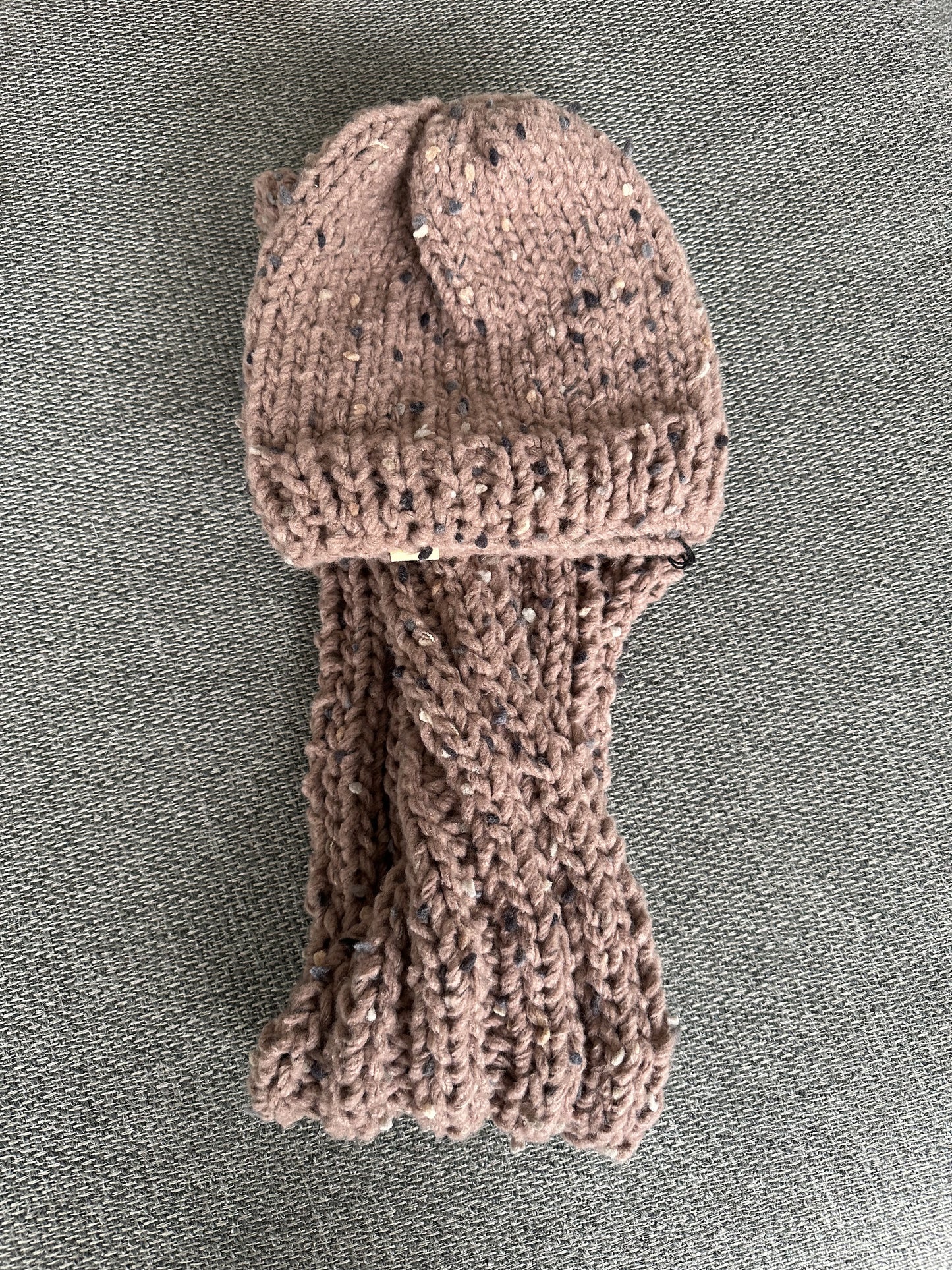 Hand Knit Hat and Infinity Scarf Set