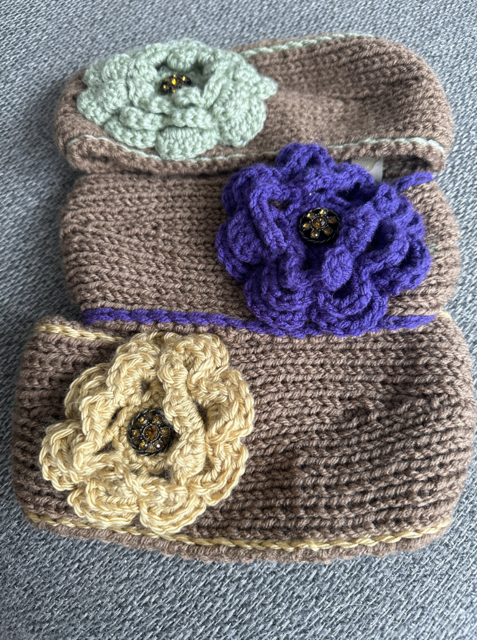 Hand Knit Flower Headband