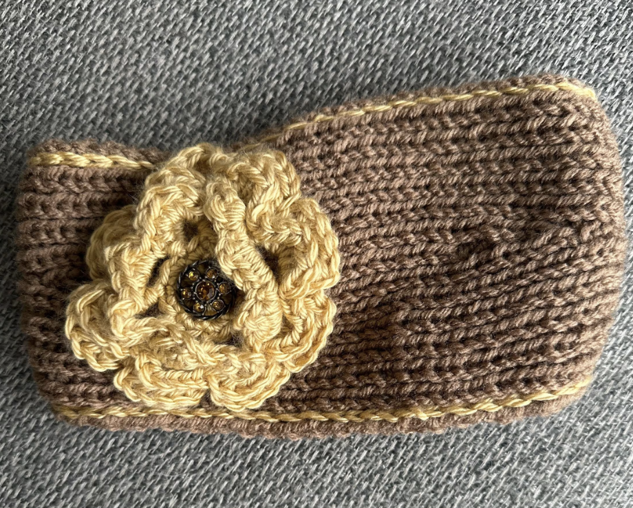 Hand Knit Flower Headband