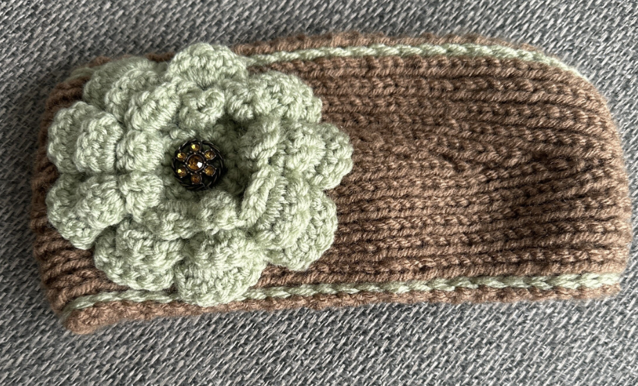 Hand Knit Flower Headband