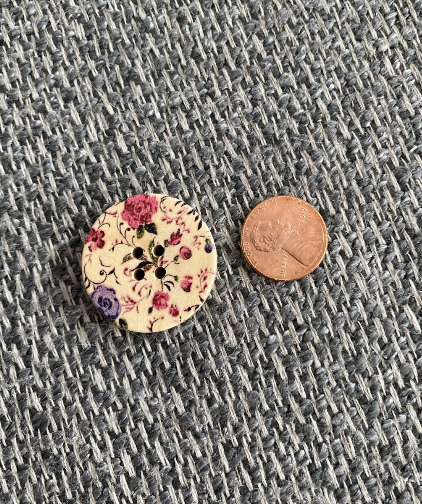 Wooden Floral Buttons (10pcs)