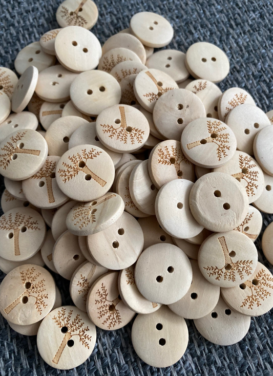 Wooden Tree Buttons (10pcs)