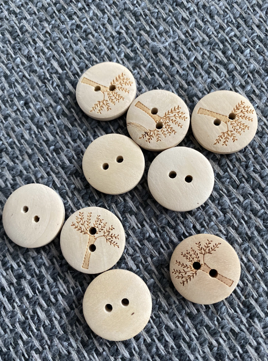 Wooden Tree Buttons (10pcs)