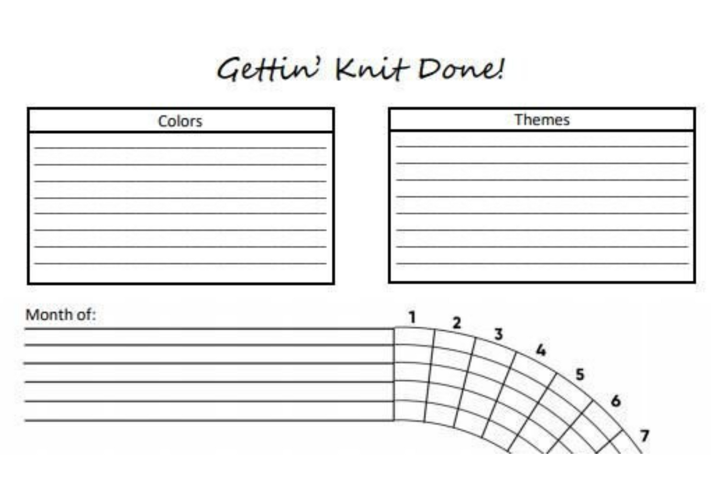 Tracker - Gettin' Knit Done-WIP Monthly Tracker