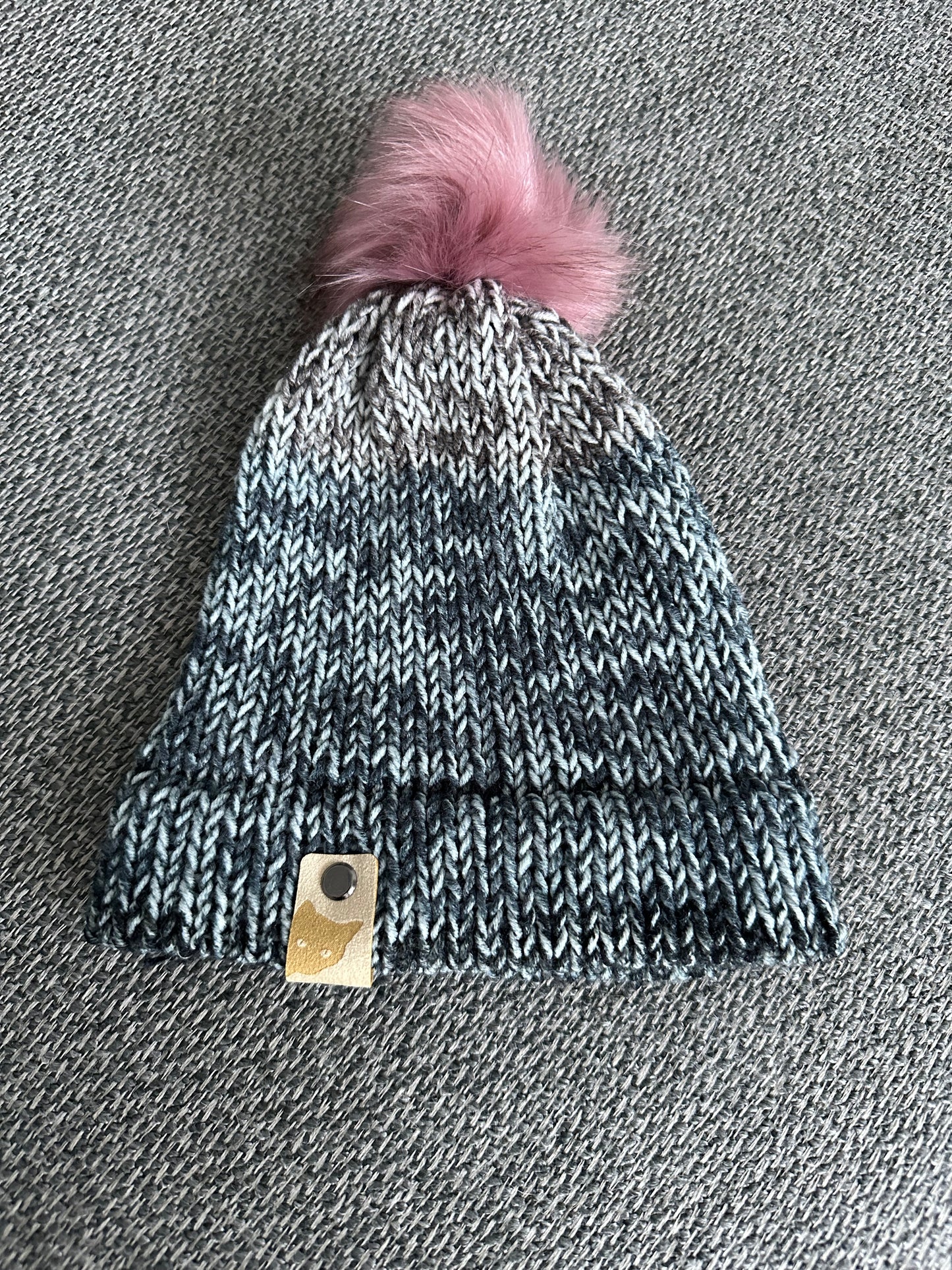 Hand Made Recycled Cotton Hat - Greys