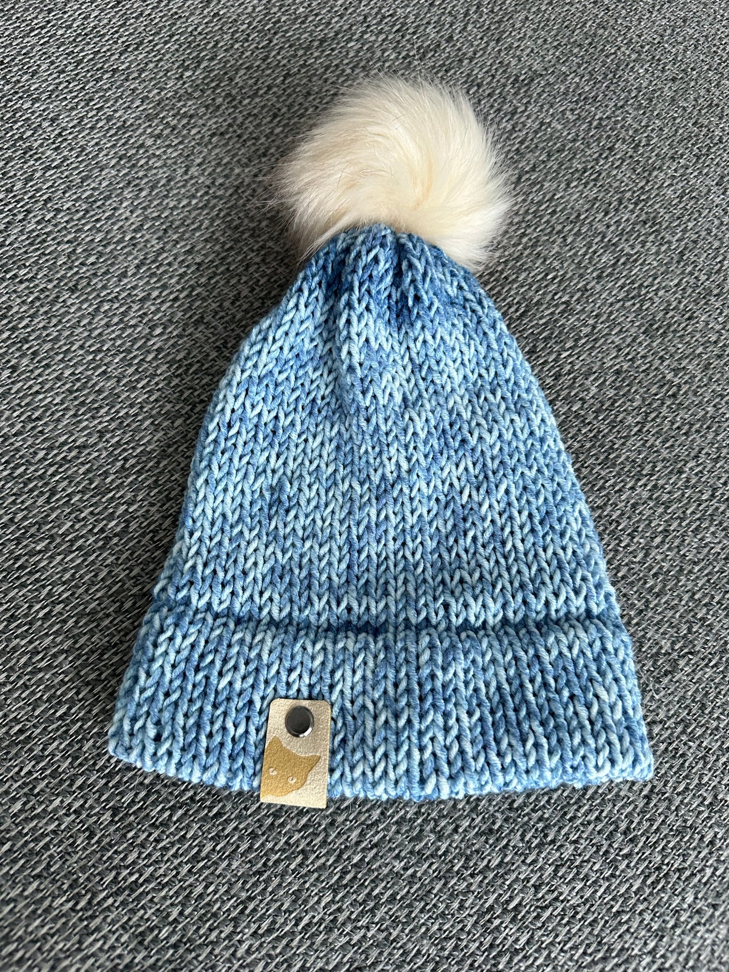Hand Made Recycled Cotton Hat - Blues