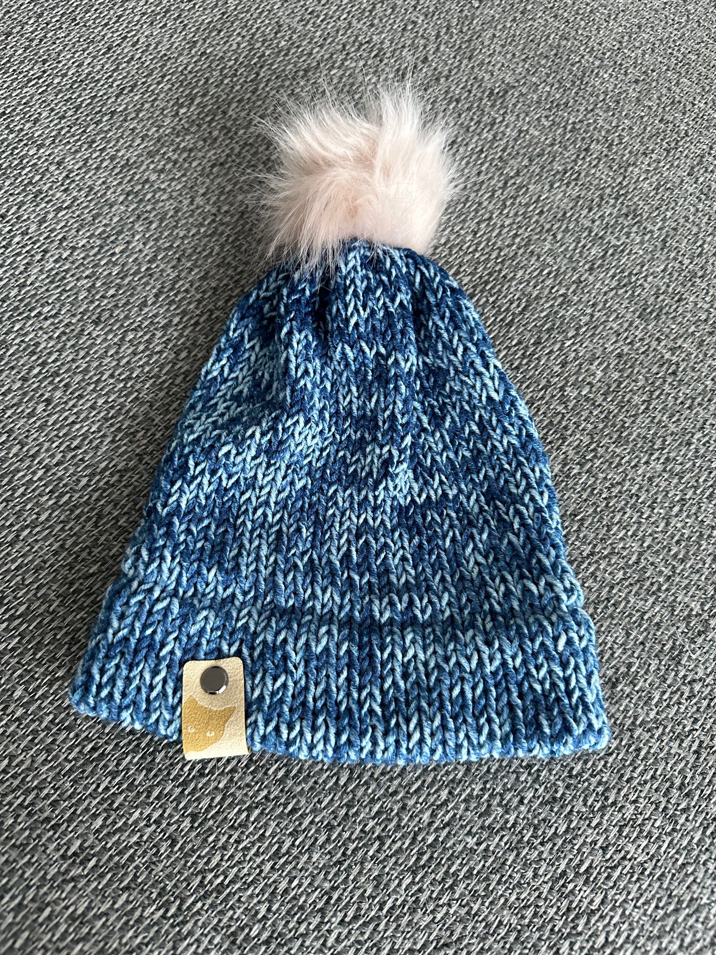 Hand Made Recycled Cotton Hat - Blues