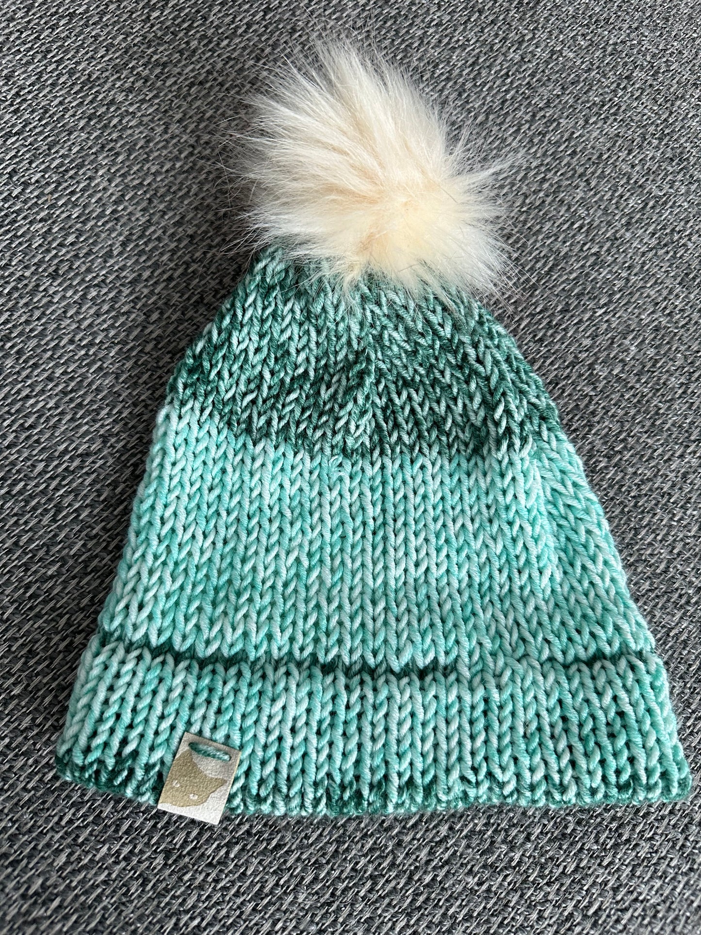 Hand Made Recycled Cotton Hat - Greens