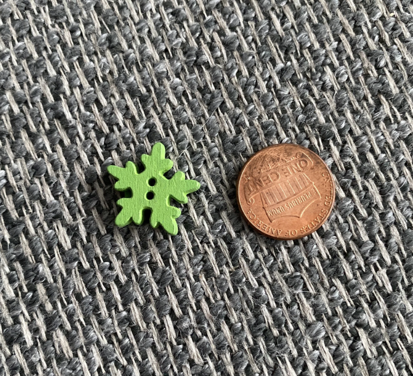 Wooden Snowflake Buttons (7pcs)